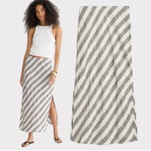 J.Crew Gwyneth slip skirt in striped linen